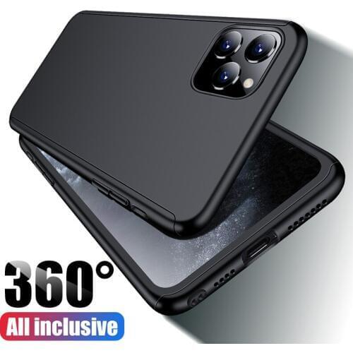 360 Full Protective Phone Cases For iPhone 8 7 6 6S Plus 5 5S SE XR X XS Shockproof Cover For iPhone 11 Pro Max Case With Glass