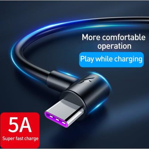 90 Degree Straight Super Charging USB Charger Cable For Huawei Samsung Note 9 8 Xiaomi mi8 mi6 Origin Data Cord Wire Data Cable