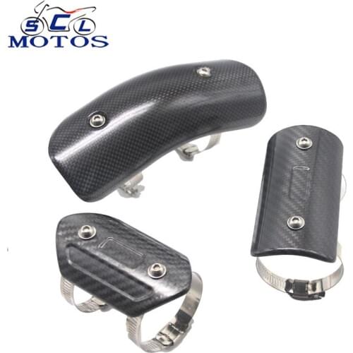 Sclmotos -Carbon Fiber Exhaust Muffler Middle Pipe Connect Heat Shield Cover Guard CRF230 KLX Z800 TMAX530 CB400 NINJA GSXR600