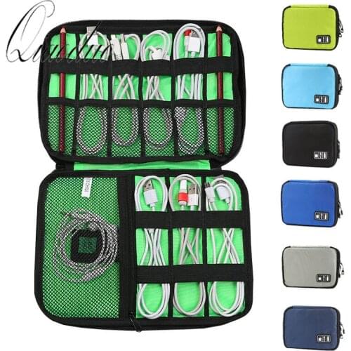 Qiaoduo Mobile Phone Data Cable Storage Bag Digital USB Charger Accessory Storage Bag Travel Waterproof Storage Bag Earphone Box