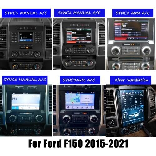 Tesla Android 2 Din Stereo Receiver Car Radio For Ford F150 F250 F350 2015-2021 Audio Multimedia MP3 Player Head Unit GPS Naviga