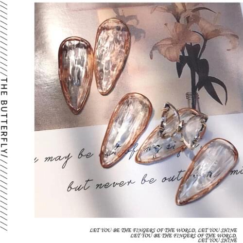 Japanese Style Nail Art Three-dimensional Butterfly Nail Decoration Crystal Ice Transparent Butterfly DIY Alloy Nail Accessories