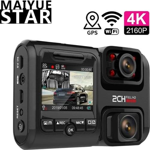 4K Dash Cam Sprint Camera Ultra HD 1080P Dual Lens Car DVR Built-in Sony Image Sensor Camera GPS WIFI ADAS Night Vision Monitor