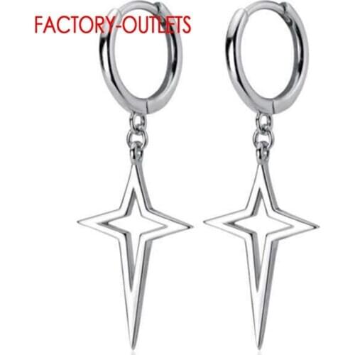 Genuine 100% 925 Sterling Silver Sparkling Stars Pattern Drop Earrings For Women Sterling Silver Jewelry New Years Gift