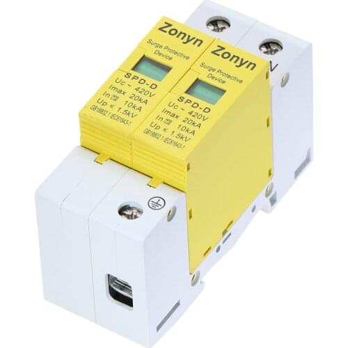 High quality SPD 420V 10KA~20KA House Surge Protector Protective Low-voltage Arrester Device 1P+N