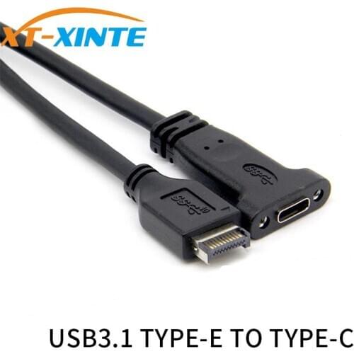 XT-XINTE Motherboard Expansion Cable USB 3.1 Front Panel Header Type E Male to Usb-C Type C Female Computer Connector 50cm