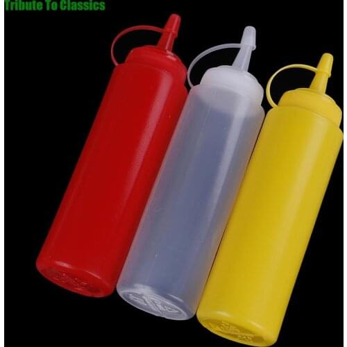 Plastic Squeeze Bottle Dispenser 8oz for Sauce Vinegar Oil Ketchup Cookling tools 1PC Kitchen Accessories