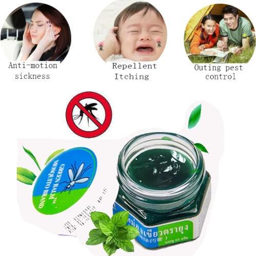 2pcs Grass Ointment Thailand Green Balm Rlight Sprain Itchy Skin Foot Pain Relieve Mosquito Bites Summer Anti-mosquito