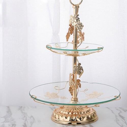 2 Tiers Desserts Shelf Pastry Serving Tray Cupcake Display Stand Fruit Plate Bar Wedding Party Dessert Cake Fruit Plate