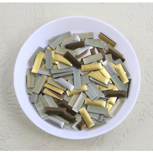 288 pcs/lot 10mm*3mm rectangle iron-on hotfix metalic with adhesive Hot drilling DIY clothes/garment accessories