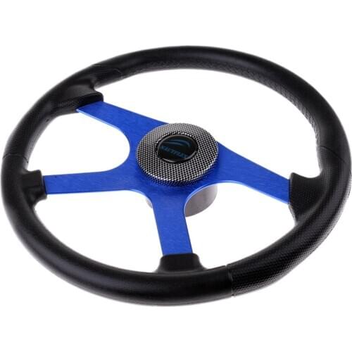 4 Spoke Yacht Marine Boat Pontoon Steering Wheel 3/4" Tapered Soft PU Grip