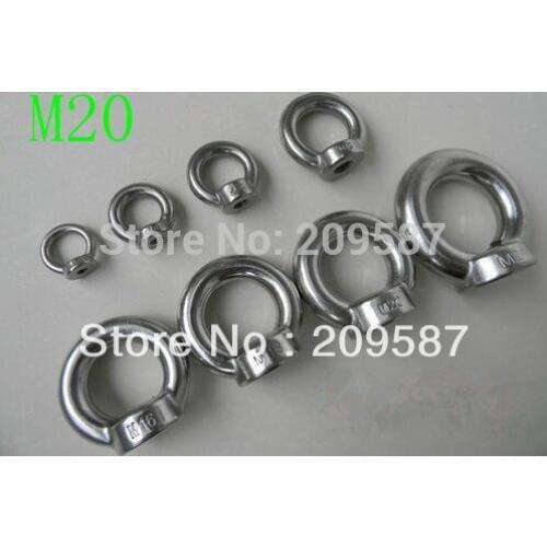 5PC M20 Metric Threaded Eyes Nuts 304 Stainless Steel Lifting