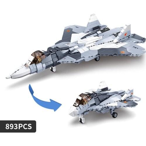 893Pcs 0986 Military Series 57 Fighter Assembled Model Boy Assembled Building Blocks Assembled Toy Gifts