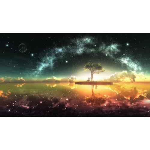 Full Round drill 5D DIY Diamond embroidery Landscape Tree Space Stars Diamond Painting Cross Stitch Rhinestone Mosaic decoration