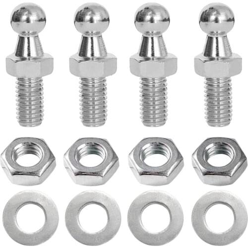 4pcs 10mm Gas Struts Spring Lift Supports Damper Rod Shocks Universal Screw Nut Washer Bolt End Fitting Ball Joint Holders