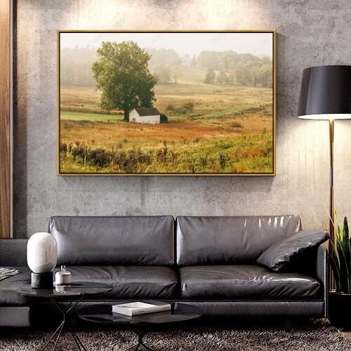 Artcozy Oil Canvas Painting fall_tree_house For Home Decoration Wall Art