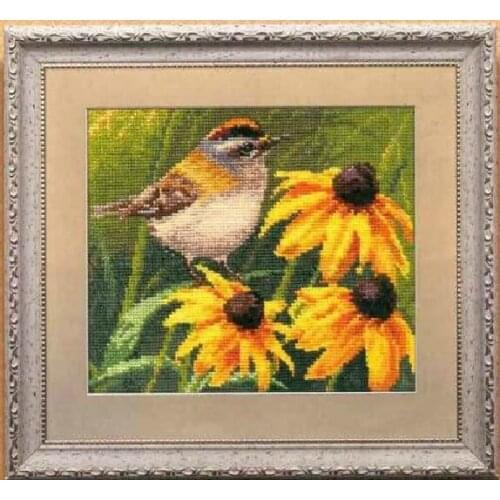 FREE Shipping Top Quality popular counted cross stitch kit bird sparrow and daisy flower alisa 1-21