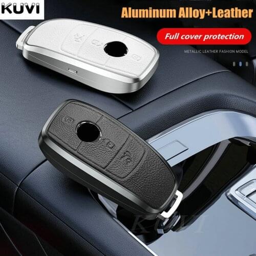Alloy Leather Car Key Cover Case Shell Bag Protective Key Ring For Mercedes Benz 2017 E Class W213 2018 S class Accessories