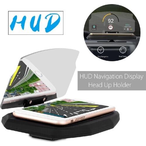 Phone Holder Stand Car Windscreen Projector HUD Head Mobile Phone Holder Multifunction 6.5 Inch For iPhone For Samsung GPS