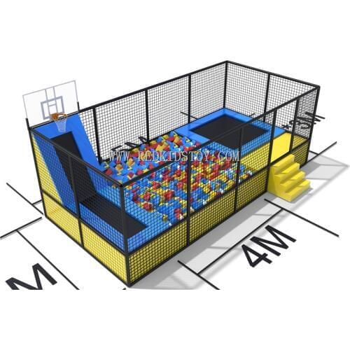 Exported to USA Indoor Trampoline Park With Foam Pit and Basketball Stand CE Certified HZ-048
