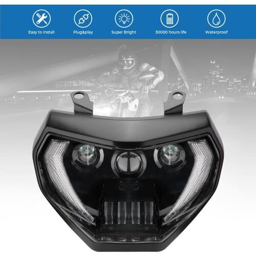 KEMiMOTO For MT07 MT09 Headlight LED Lamp turn signal light For MT07 2018 2019 For YAMAHA Headlight MT09 FZ09 2014 2015 2016 DRL