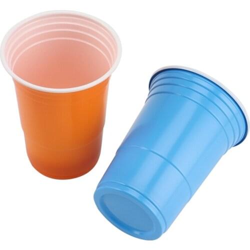 HGHO 16 Ounces 4 Kinds of Color Thickened Plastic Cup Disposable Plastic Cup Wedding Birthday Party Cup