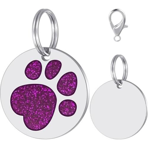 Personalized Engraving Pet Cat Name Tags Customized Dog ID Tag Collar Accessories Nameplate Anti-lost Pendant Metal Keyring