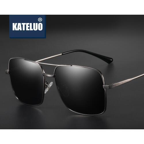 KATELUO 2020 Brand Vintage Mens Sunglasses Classic Square Sun Glasses UV400 Glass Lens Driving Glasses For Men 98015