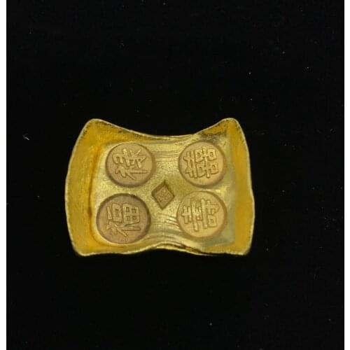 China antique Collection rotundity golden bar gold bullion ingot Family decoration metal handicraft