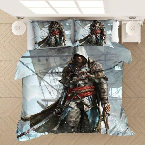 3D Printed Bedding Set Game Assassins Creed Duvet Covers Pillowcases Comforter Bedding Set Bedclothes Bed Linen(NO Sheet)