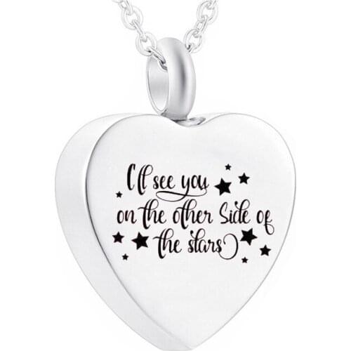 Cremation Heart Jewelry Stainless Steel Urn Pendant Pet Ashes Memorial To Commemorate The Dead Relatives-Wish You Were Here