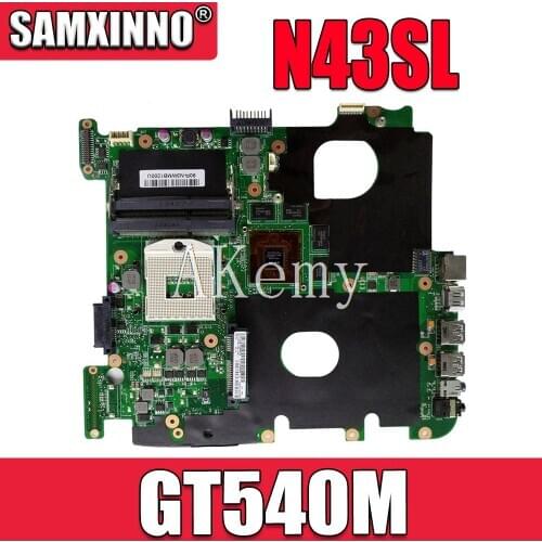 Akemy N43SL motherboard For Asus N43S N43SL N43SN N43SM laptop motherboard tested 100% work original mainboard