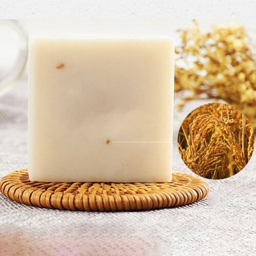 Handmade Soap Rice Whitening Deep Cleaning Wash Clean Oil Control Bath Soaps for Face Bathing