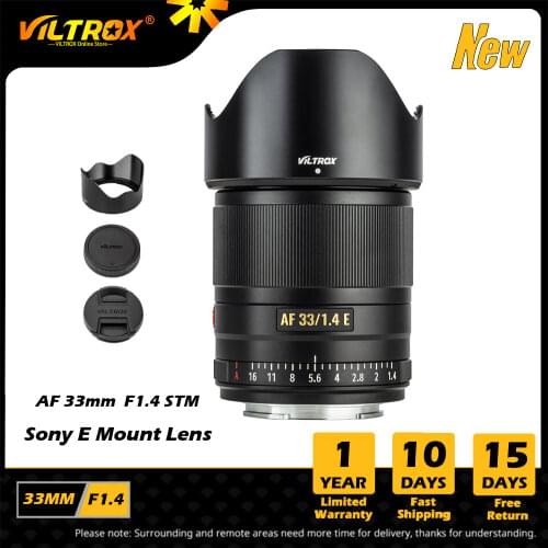 VILTROX 33mm f1.4 E Auto Focus lens APS-C Compact Large Aperture Lens for Sony Lens E-mount Camera Lens A9 A7RIV A7II A7S A6600