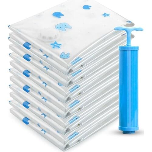 Home Convenient Vacuum Bag Storage Organizer Transparent Clothes Organizer Seal Compressed travel Saving Space Bags Package