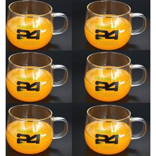 Ins 400ml/500ML Herbalife Nutrition Heat Resistant Can Lead Free Glass Water Ice Coffee Coke Milk Juice Square Mouth Cup