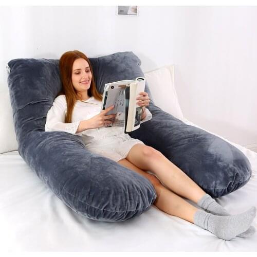 U Shape Sleeping Support Pillow For Pregnant Women Flannel Pillowcase Maternity Body Pillows Pregnancy Side Sleepers Bedding