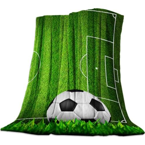 Soccer Football Game Competition In Gymnasium Bedspread Blanket High Density Super Soft Flannel Blankets Sofa Bed Car Portable