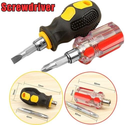 Portable Mini Stubby Slotted Screwdriver Tool Set Dual-Purpose Flat Screwdriver for Repair