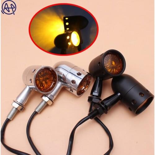 1pair Motorcycle retro Turn Signals Bullet Blinker Amber Indicator Light For Harley Honda Yamaha Suzuki