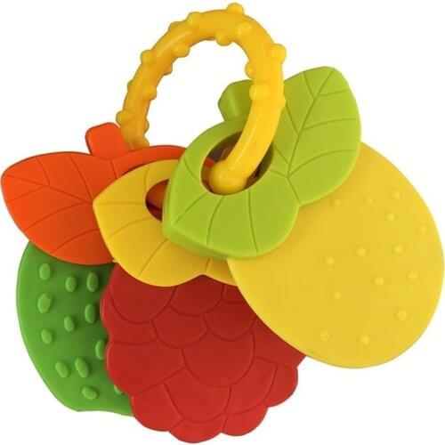 New Cartoon Baby Baby Teether Educational Toys Bite Baby Rattle Round Teether Toys Bed Silica Gel Hand Bell Educational Toys