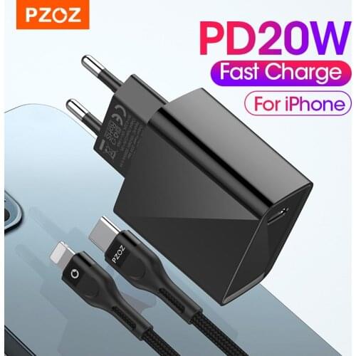 PZOZ PD 20W USB C Charger For iphone 12 Pro MAX 12 Mini 11 Xs Xr X 8 Plus PD Charger For IPAD Pro iPad Air 4 2020 Fast Charging