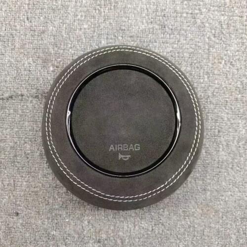 For Audi 13-16 A3 A4 A5 11-18 A7 Carbon Fiber Steering Wheel Horn Button Cover Include Emblem/Alcantara