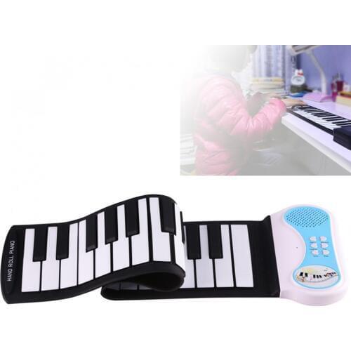 Silicon Flexible Hand Roll Up Piano Electronic Keyboard Enlightenment for Children Students Music Performance and Training