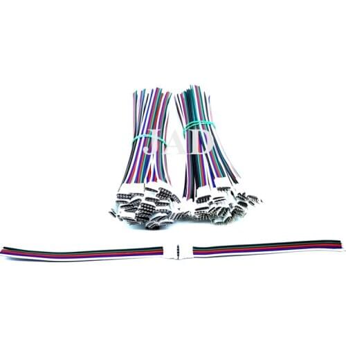 5 Pin LED Cable Male Female Connector Adapter Wire For 5050 3528 SMD RGB RGBW led strip light 100pack