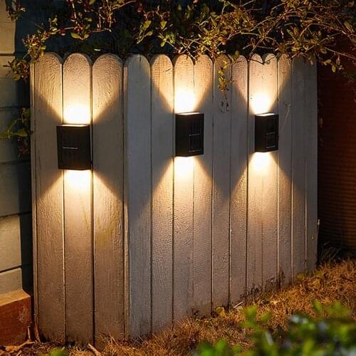 LED Outdoor Solar Light Garden Decoration Wall Lamp Waterproof Solar Fence Light Step Deck Lights Balcony Courtyard Solar Lights