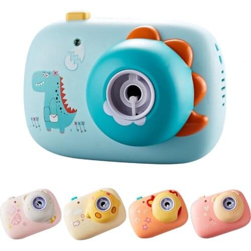 Funny Bubble Blowing Toy Light Effect Cartoon Musical Camera Smoke Bubble Toy for Playing Bubble Machine for Children