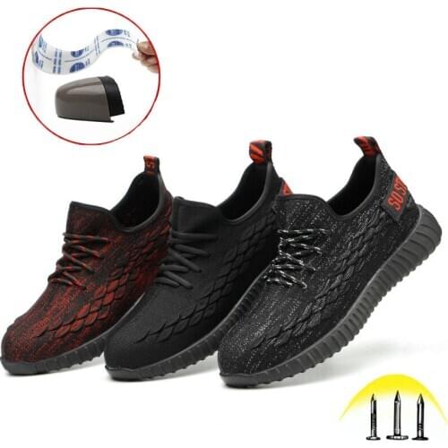 Safety Shoes for Men Women Summer Mesh Puncture Proof Work Shoes Lightweight Steel Toe Industrial & Construction Hiking Sneakers