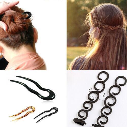 Women French Hair Braiding Braider Magic Hair Clip Forks Hairpins Stylist Queue Twist Plait DIY Hairstyle Styling Accessories