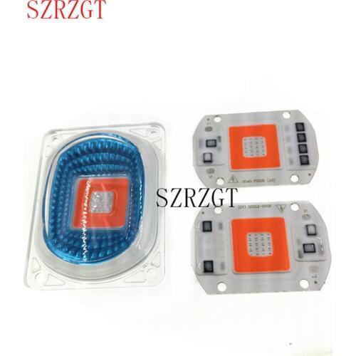 1set LED COB Grow Chip+Lens Reflector 50W 30W 20W 220V For LED Flood Light DIY Outdoor light Need Heatsink for Cooling